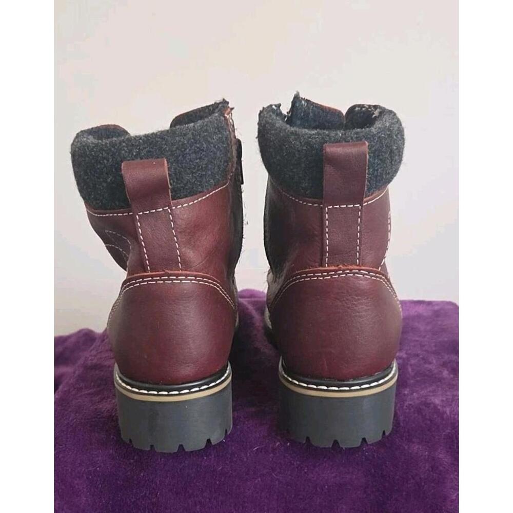 MARTINO AMI  Women's SZ 7.5W Brown Leather  Side Zip Ankle Boots - Picture 4 of 7